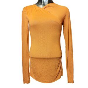 VENUS Women's S Orange Long Sleeve Top Dress